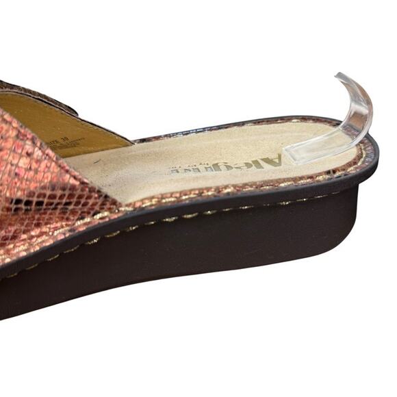 Alegria PG Lite Fiona Copper Snake Print Slides Slip On Sandals Shoes sz 39 / 9 - Picture 4 of 16